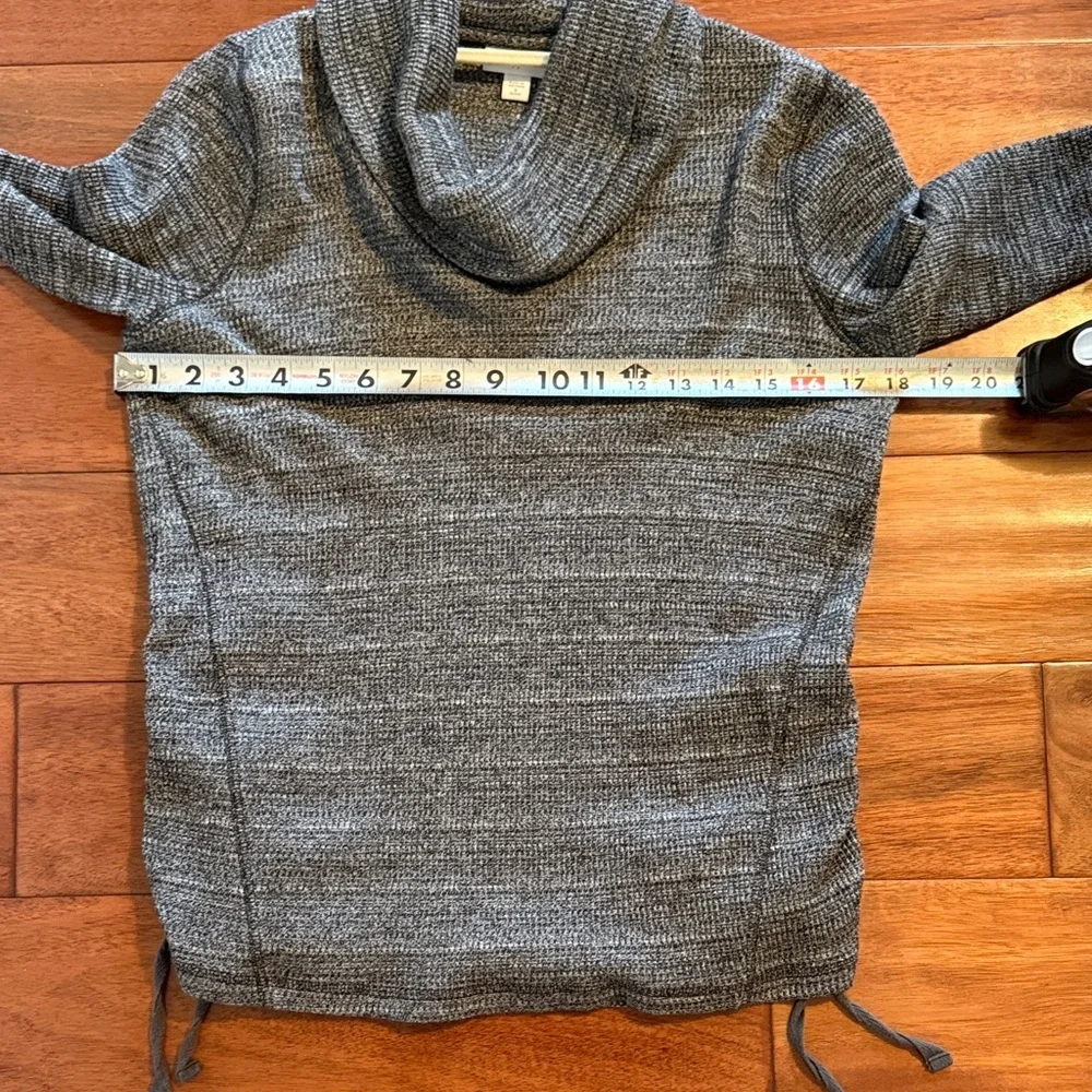 J.Jill Gray Cowl Neck Sweater Knit Pullover with Side Ties Side Small Petite - Picture 6 of 7